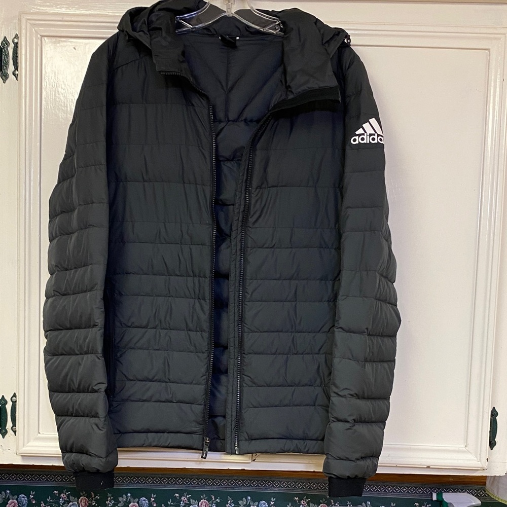 Adidas Men's Dark Gray Puffer Jacket
